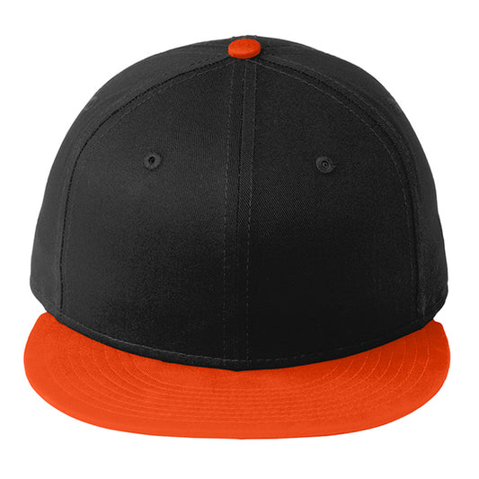 Embroidered Flat Bill Hat - New Era - Flat Bill Snapback Cap
