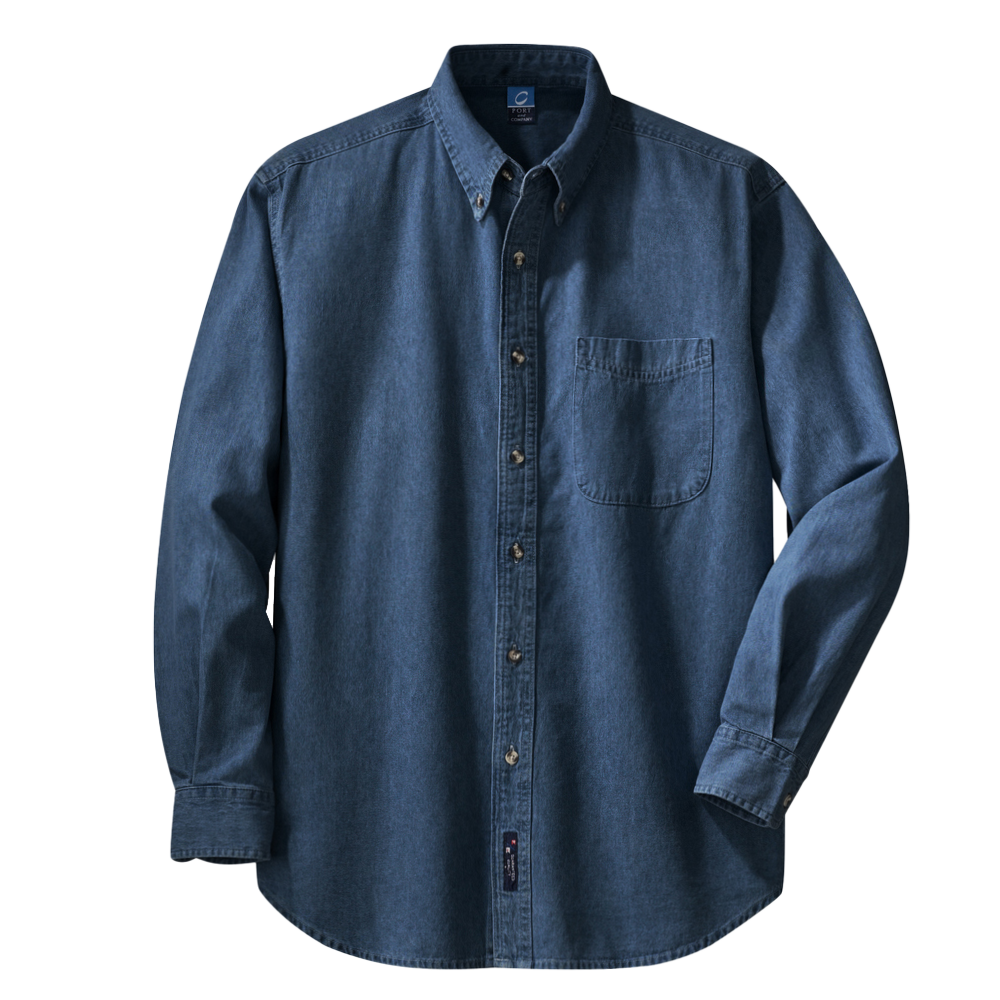 Denim Button Up Long Sleeve T-Shirt