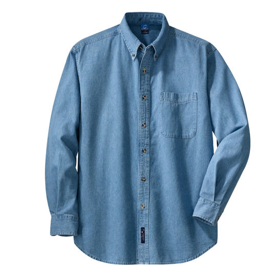 Denim Button Up Long Sleeve T-Shirt