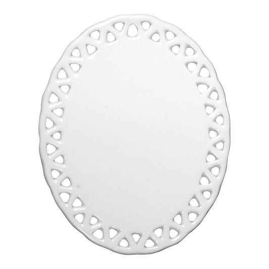 Oval Doily Ornament - PhotoMugs